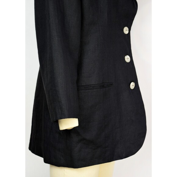 1980s Linen Blazer Size Medium 80s Minimalist Blazer Menswear Style Blazer - Picture 4 of 9